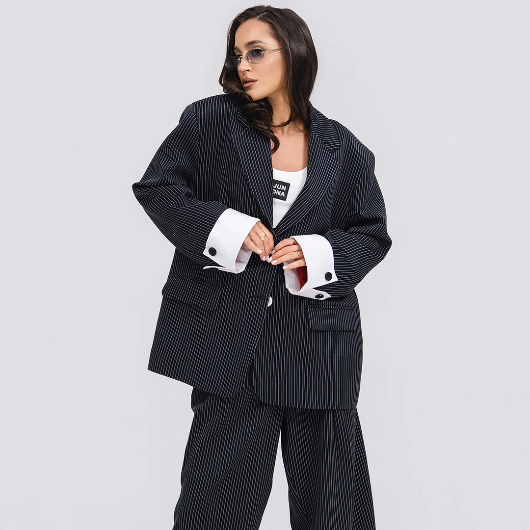 Oversize блейзър на фино райе Junona