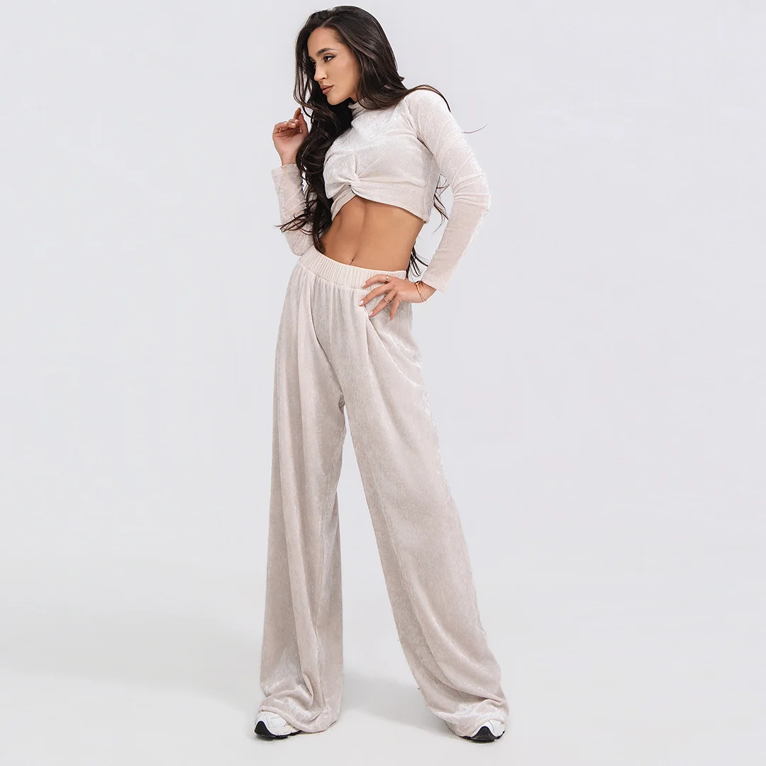 Свободен панталон от мрежесто кадифе Junona