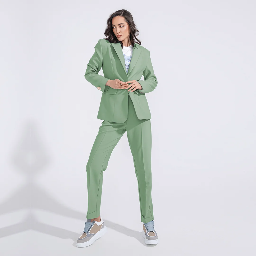 Панталон със средна талия и ръб Junona Green