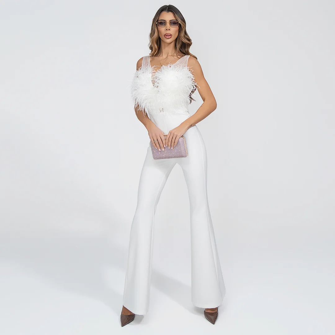 Бял гащеризон Junona с пера