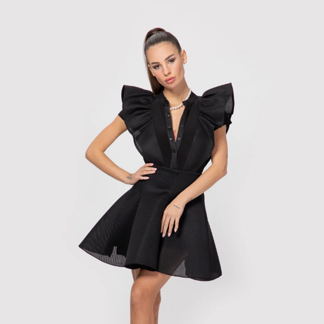 Дамско боди от неопрен с къдри