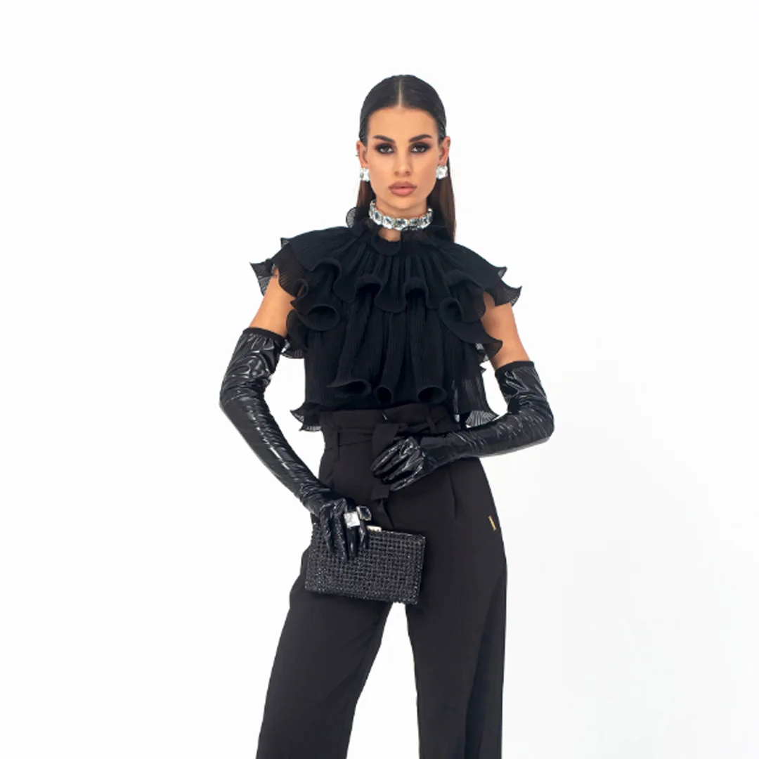 Боди с плисета