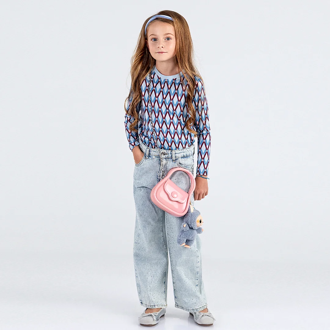 Детски дънки с блещукащи камъчета