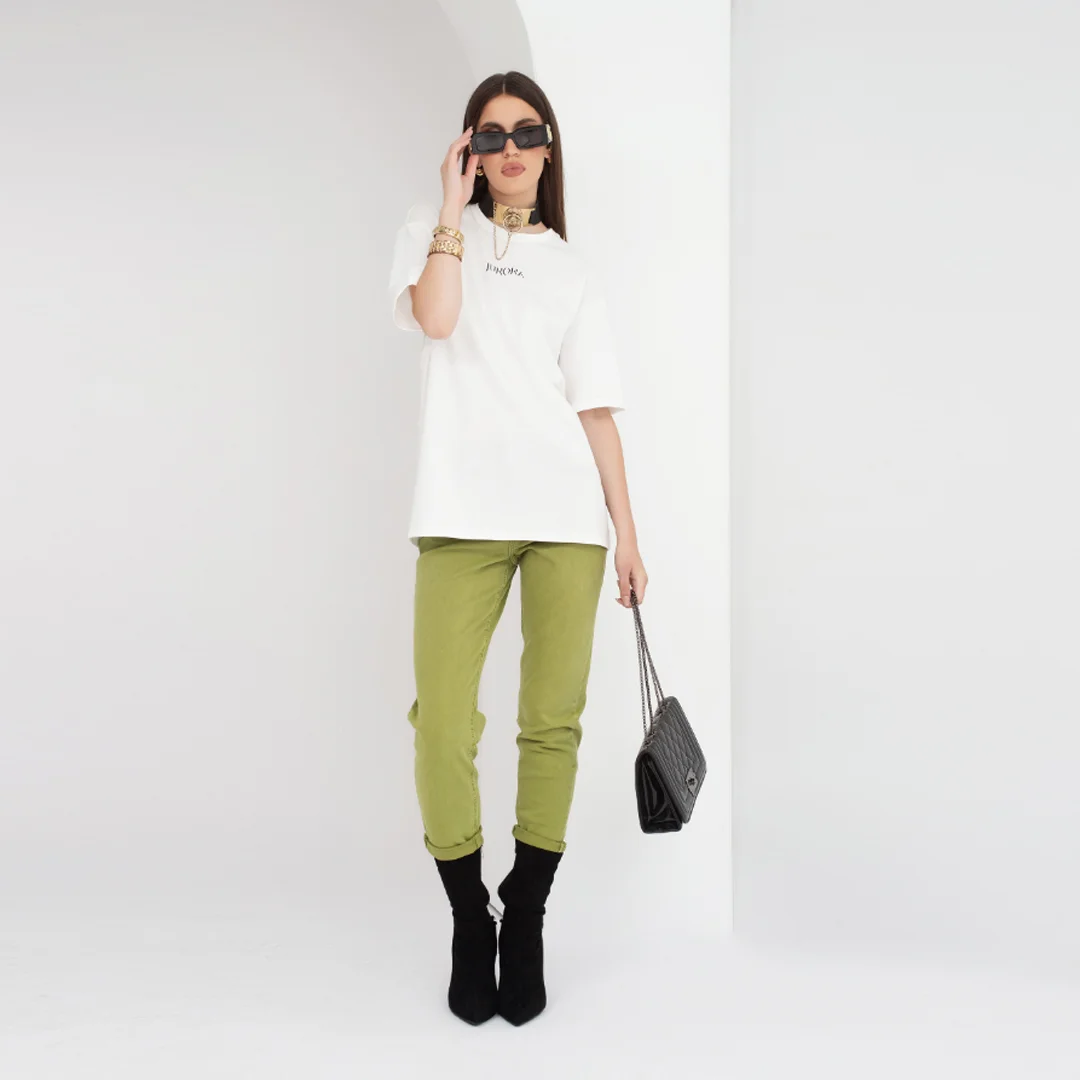 Свободни дънки с подгъв