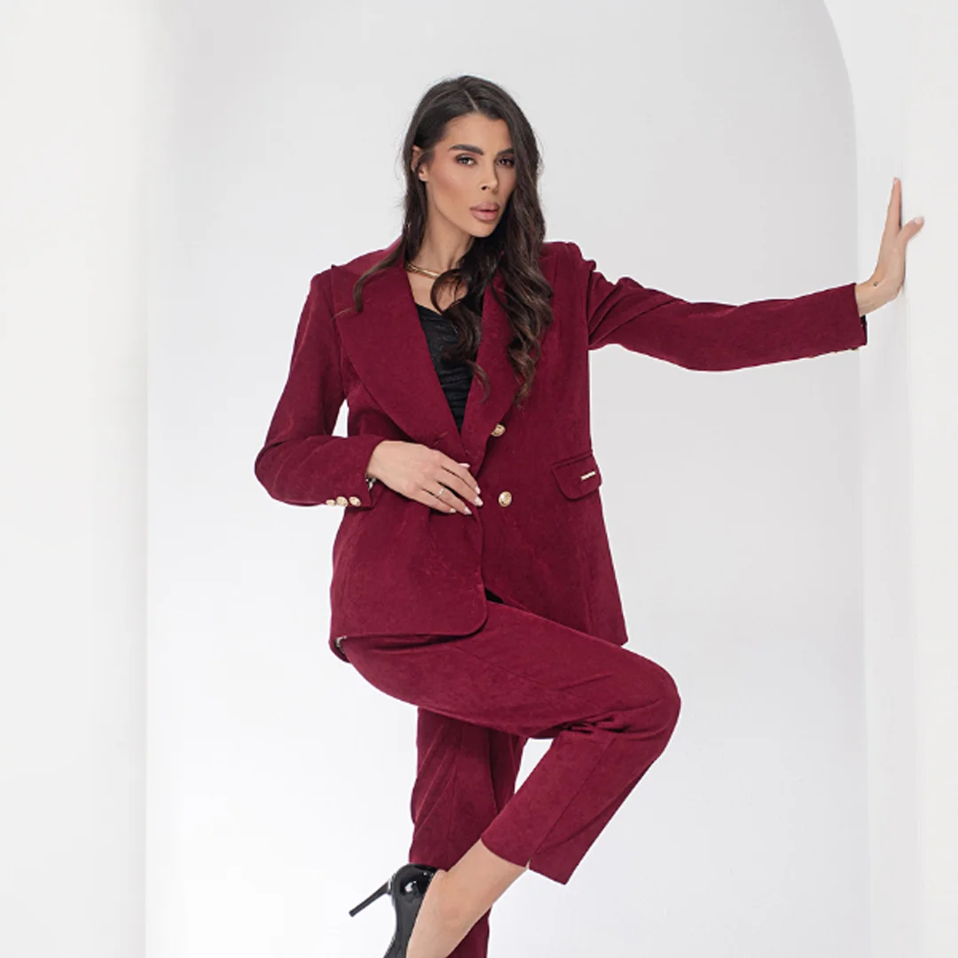 Сако от рипсено кадифе с двуредно закопчаване