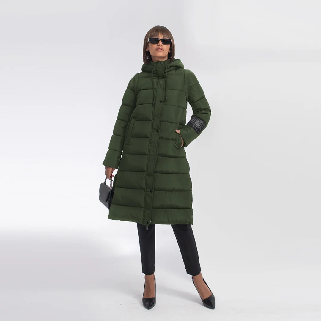 Дълго шушляково яке със свалящи се ръкави