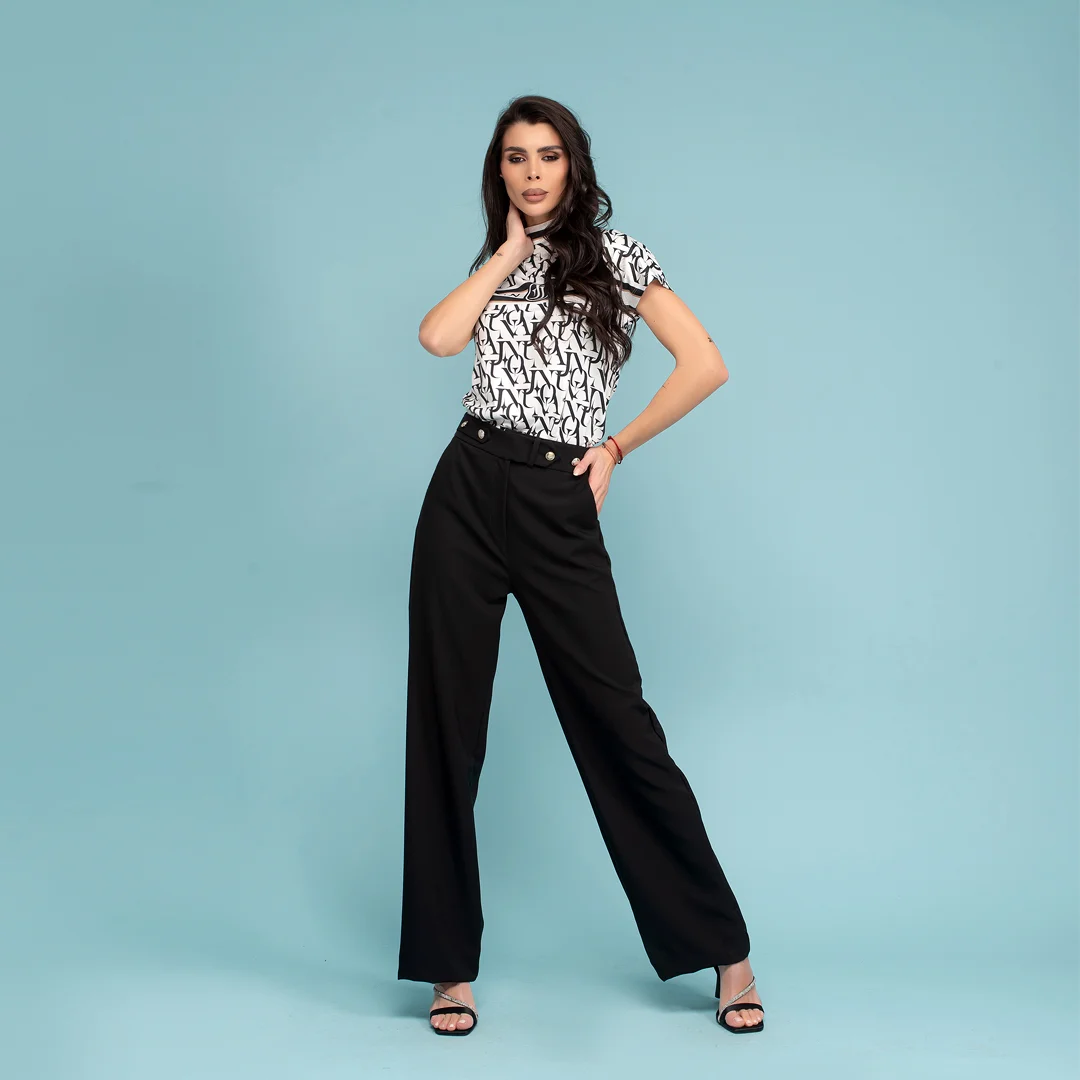 Свободен панталон с копчета