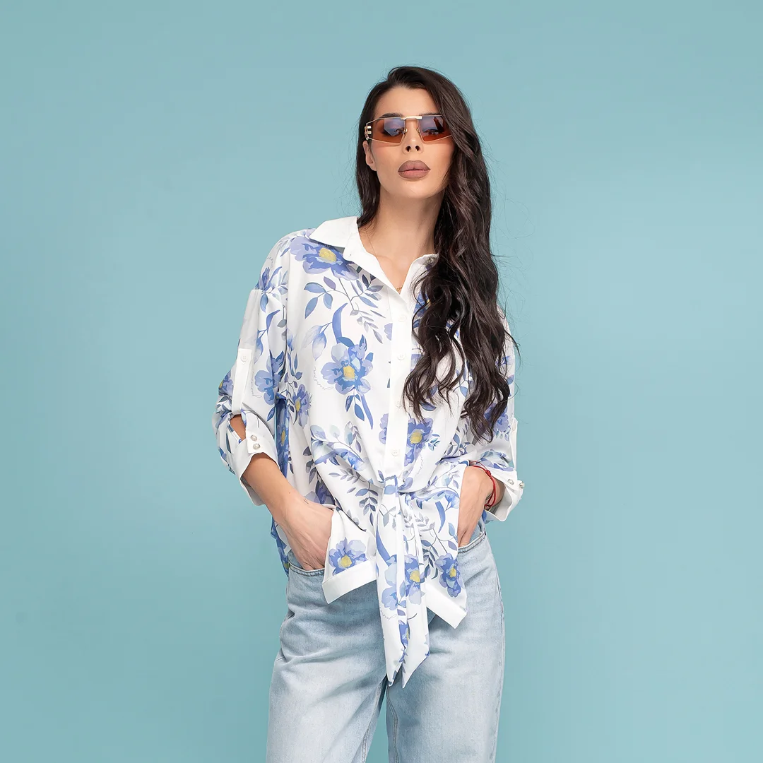Флорална риза с връзка