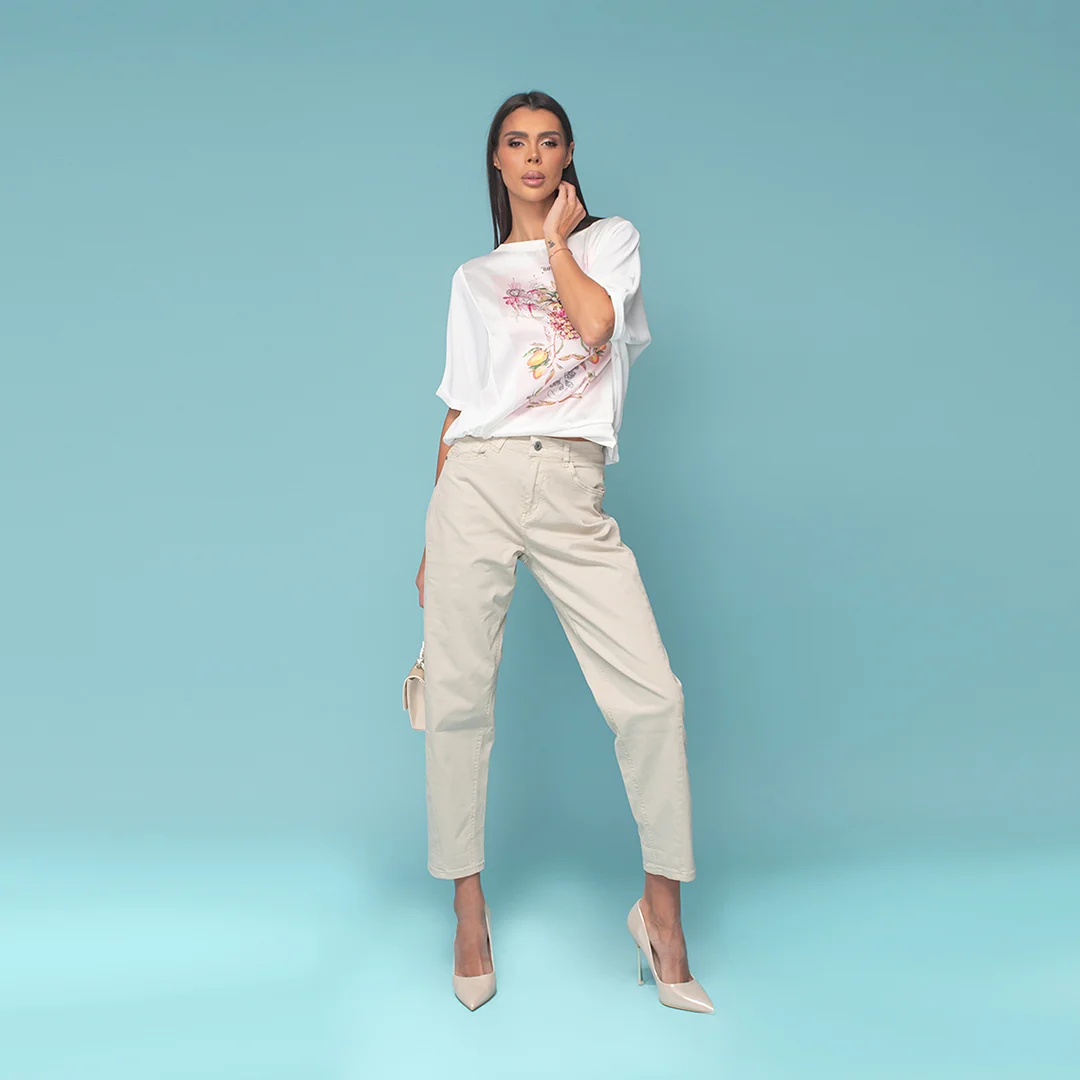 Чино панталон с висока талия