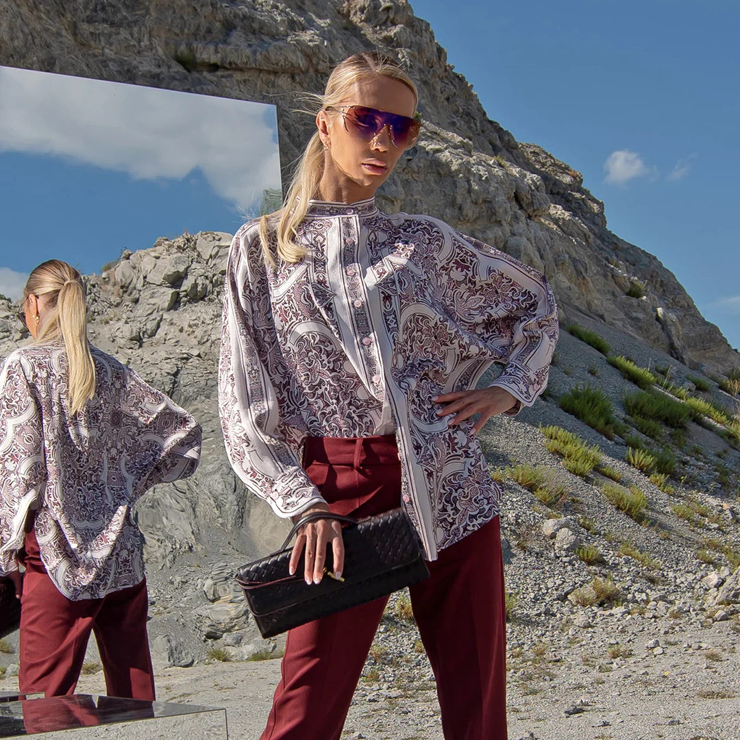 Свободна риза с принт