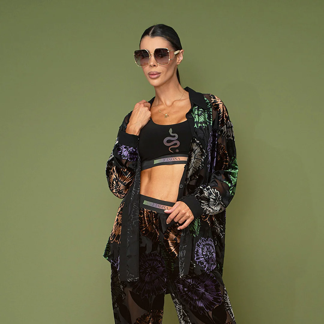 Риза от плюш с мрежести части