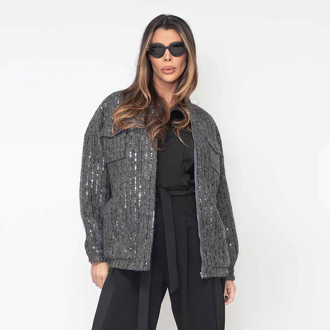 Вълнено яке с пайети