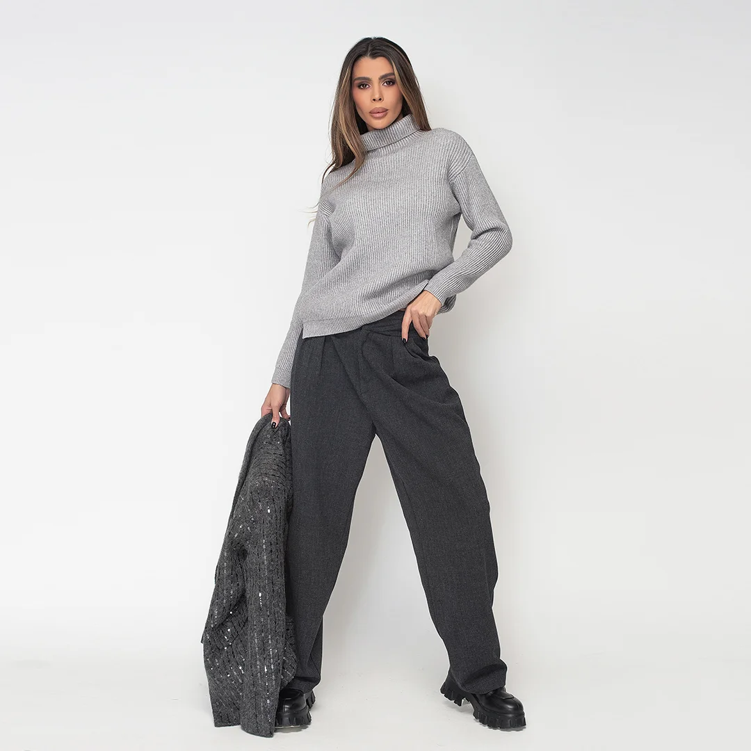 Оувърсайз панталон с двойни басти