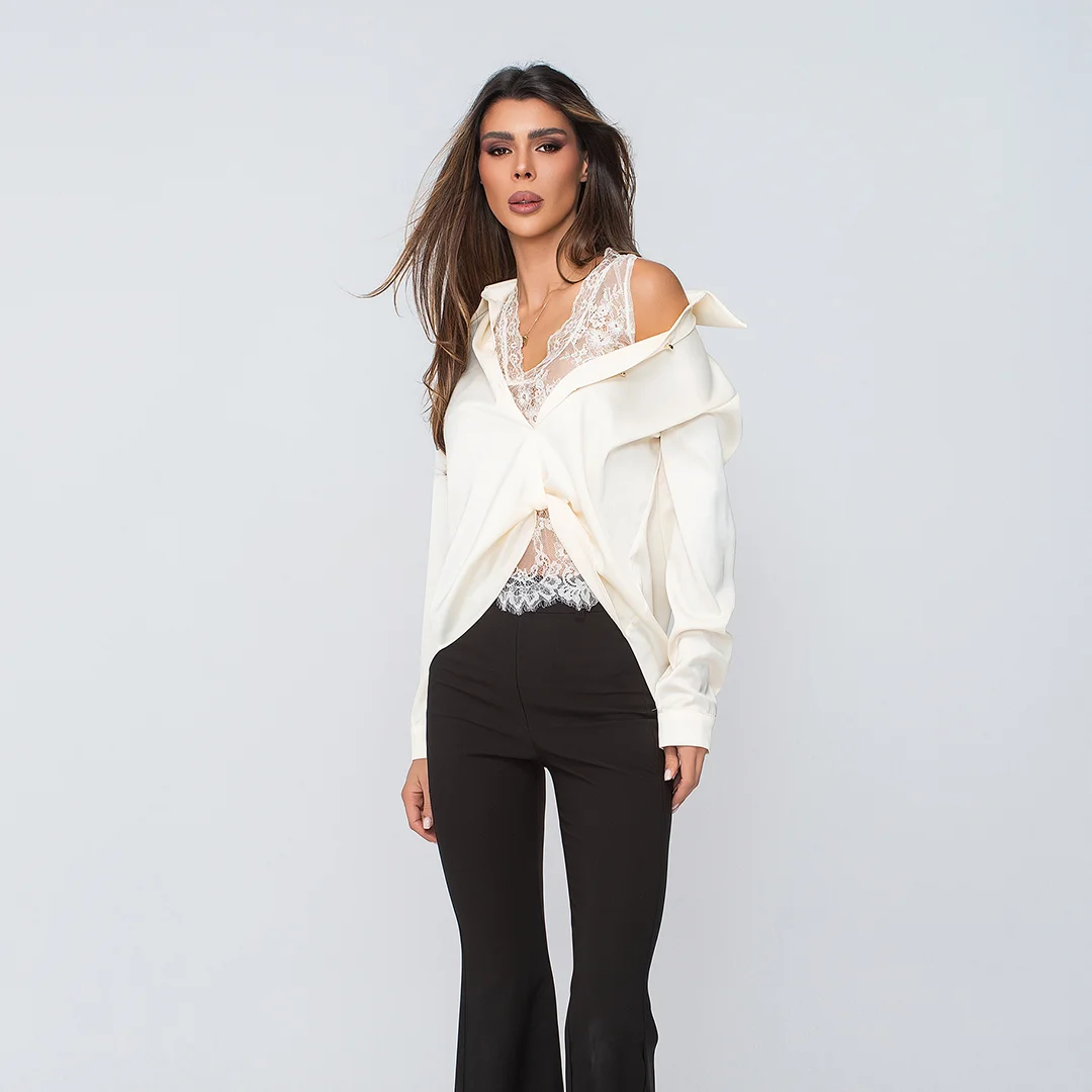 Сатенирана риза с възел