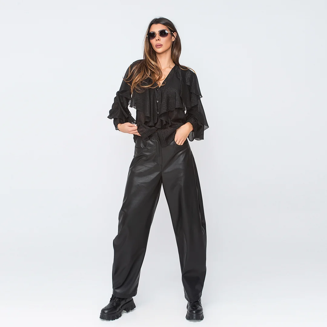 Кожен панталон тип балон