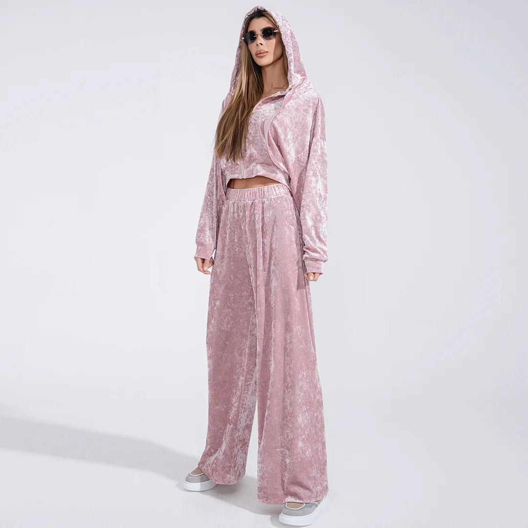 Свободен панталон от мрежесто кадифе Junona