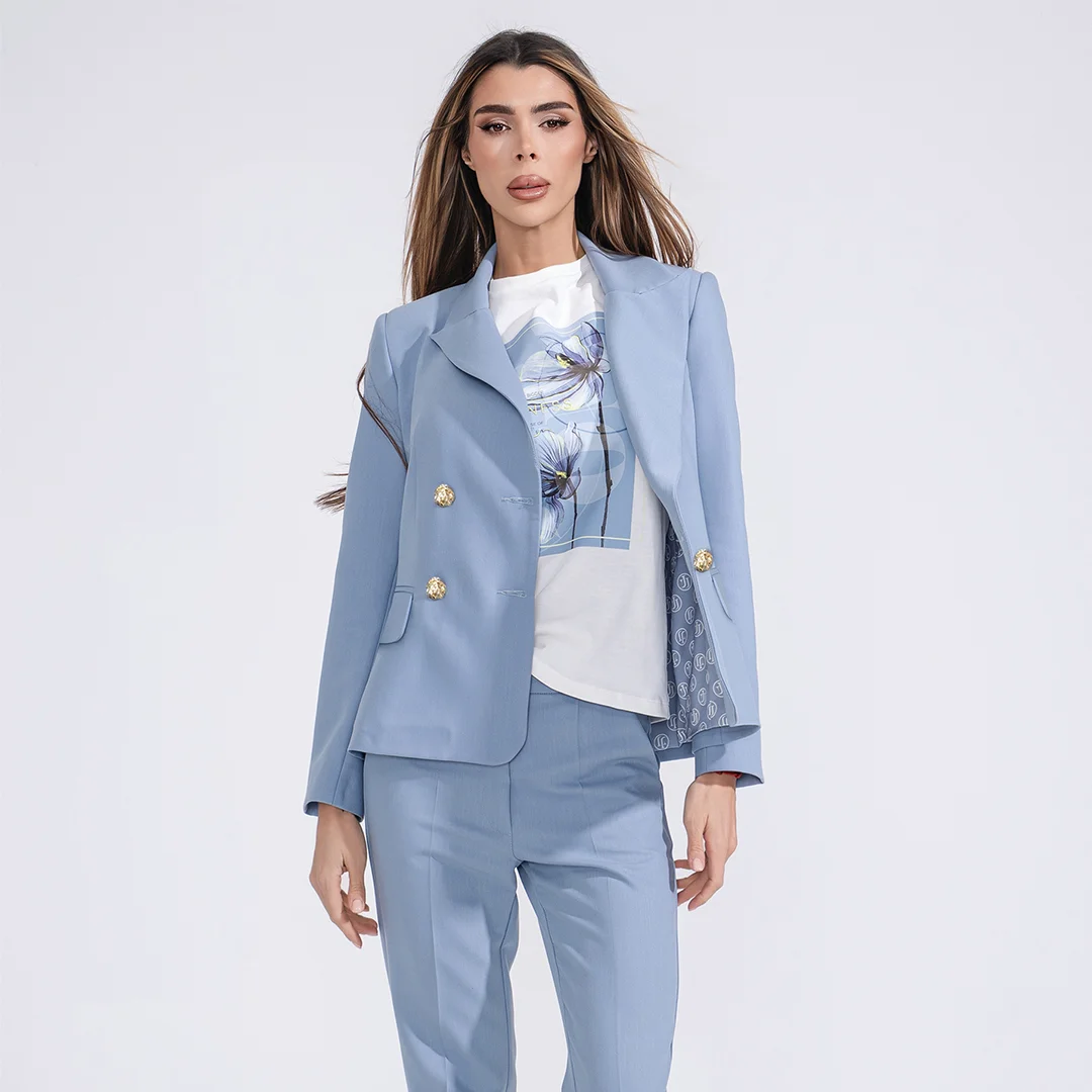 Вталено сако с копчета Junona Blue